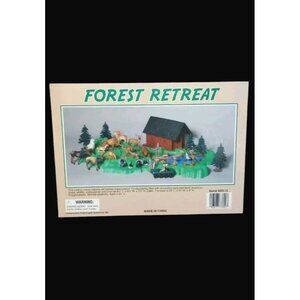 Vintage Creative Playthings Forest Retreat 27 Animals 6 Tress 4 Men Canoe Cabin